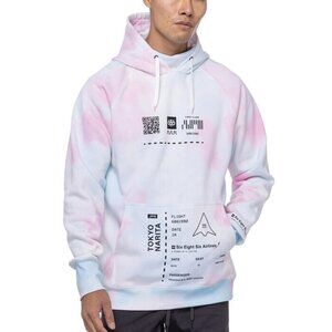 686 Narita Fleece Pullover Trippy Tie Dye Hooded Sweatshirt Size Medium